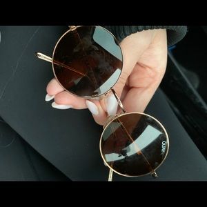 Quay Electric Dreams Oval Sunglasses Rose Gold